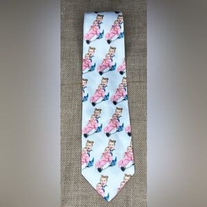 Vintage Child Print Necktie Tie Pop Art Tacky Funny One Of A Kind Groovy Hipster